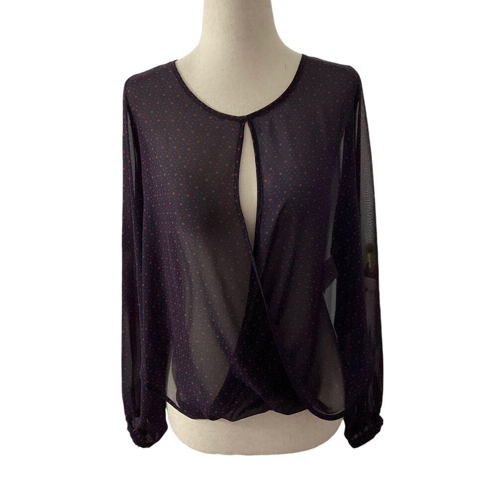 MM Couture by Miss Me Plum, Orange Dotted No Lining Blouse Women Size XS | 57-24